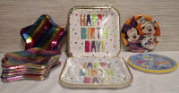 15 New Assorted Party Paper Plate Sets | 10 Round Plate Sets: 8ct each set | 5 Star Plate Sets: 8ct each set, Height: 20.9cm