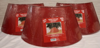 3 New Holiday Style Tree Collars | Includes 3 Embodsed Mental Panels Each | Measurements- 22.5" Diameter x 10" Height