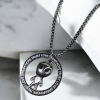 Alien Pendant Necklace 316L SS Enamel Eyes and Belly Medallion / Forest Alien Spaceship Earrings Trust Love Dream Hope - see more in description - 2