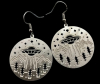 Alien Pendant Necklace 316L SS Enamel Eyes and Belly Medallion / Forest Alien Spaceship Earrings Trust Love Dream Hope - see more in description - 3