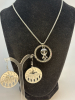 Alien Pendant Necklace 316L SS Enamel Eyes and Belly Medallion / Forest Alien Spaceship Earrings Trust Love Dream Hope - see more in description - 5