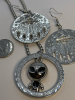 Alien Pendant Necklace 316L SS Enamel Eyes and Belly Medallion / Forest Alien Spaceship Earrings Trust Love Dream Hope - see more in description - 6