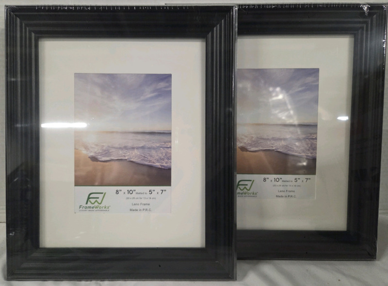 2 New | 8" x 10" (Matted to 5" x 7") Picture Frames for Wall of Tabletop