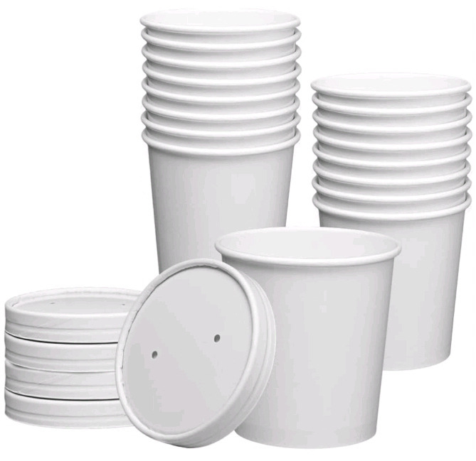 25 Sets New | Comfy Package 16oz Paper Containers w/ Lids