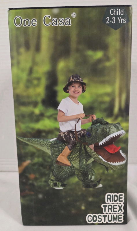 New | Size 2-3Y Ride T-Rex Inflatable Costume | Comes w/ Battery Operated Air Pump