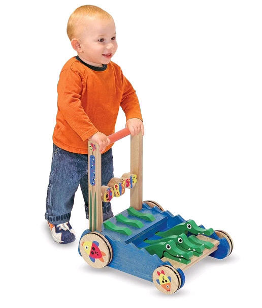 New | Melissa & Doug Deluxe Chomp and Clack Alligator Wooden Push Toy and Activity Walker | See Photos For Measurements