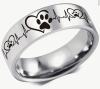 Paw Heart Lifeline 8mm Laser Engrave Stainless Steel Size 7 - 3
