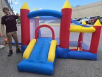 Inflatable Bounce Castle W/ Mini Slide & Water Play Area* Tested Working *