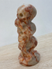 Red Grid Crystal Skull Natural Stone Unique Veins Approximately 3.14 Inch - 2