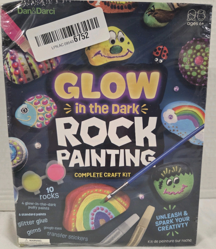 New | Glow in The Dark Rock Painting Complete Craft Kit