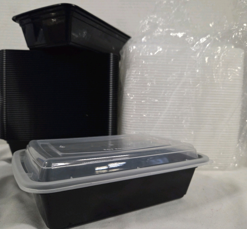 50 New | 8" x 5" Microwave Safe Ultra Thick BPA Free Plastic Meal Prep Containers w/ Lids