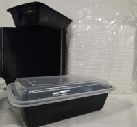 50 New | 8" x 5" Microwave Safe Ultra Thick BPA Free Plastic Meal Prep Containers w/ Lids
