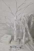 4 New | 22" Faux Light Up Birch Branches | Comes w/ (3) Working Bases and (1) Not Working Base | Also Includes (2) USB Type-C Cords