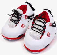 New | Unisex One Size Fits Most Tie-Up Plush Sneaker Slippers