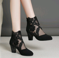 New | Size CN43 Women's 3" Heels | Lace Design