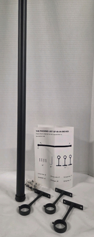 New | 1.3m-2.1m Curtain Rod w/ 3 Support Brackets