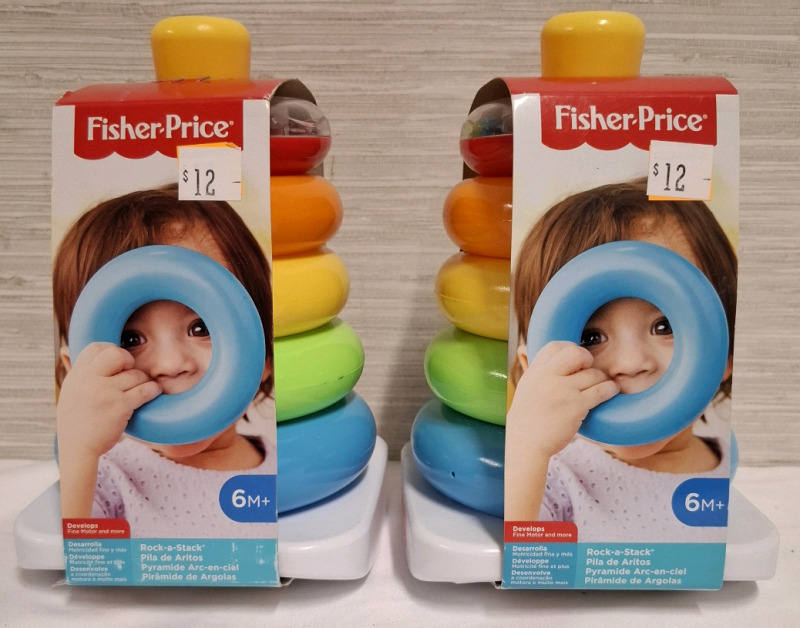 2 New Fisher Price Rock-a-Stack Toys | Height- 7.7"