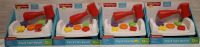 4 New Fisher Price Plastic Tap & Turn Bench Toys | Package Measurements- 8" X 10"