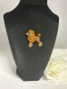 Chic Rhinestone Dog Brooch<br/>Poodle Honey Citrine Black Stone Eye <br/>Approximately 2 x 1.70 Inch Back Bale for Pendant - 3