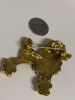 Chic Rhinestone Dog Brooch<br/>Poodle Honey Citrine Black Stone Eye <br/>Approximately 2 x 1.70 Inch Back Bale for Pendant - 4
