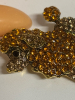 Chic Rhinestone Dog Brooch<br/>Poodle Honey Citrine Black Stone Eye <br/>Approximately 2 x 1.70 Inch Back Bale for Pendant - 6