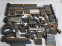 Vintage Letterpress Printing Blocks . Various Letters , Numbers & Images . Includes 1975 Calendar (can be used for 2025) . 50+ Blocks