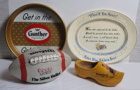 Gunther Premium Beer Tray , Pabst Blue Ribbon Beer Coors Light Football & Heineken Beer Clog