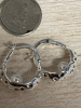 925 Sterling Silver With Freshwater Pearl Elegant Crescent Hoop Earrings<br/>Approximately .78 Inch Drop - 6