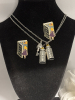Alice Were All Crazy Here x 2 Enamel Lapel Pins / Two Alice Bottled Necklaces Eat Me Drink Me Share with Your BF - 4