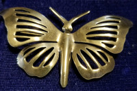 Beautiful large (2 1/2" across)hand made Sterling butterfly brooch