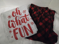 New | Size S Ladies Festive Longsleeve Pajama Set
