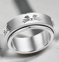 New Cat Spinner Stainless Steel Ring Infinity Design Size 10 Great for Stress and Worry Relief