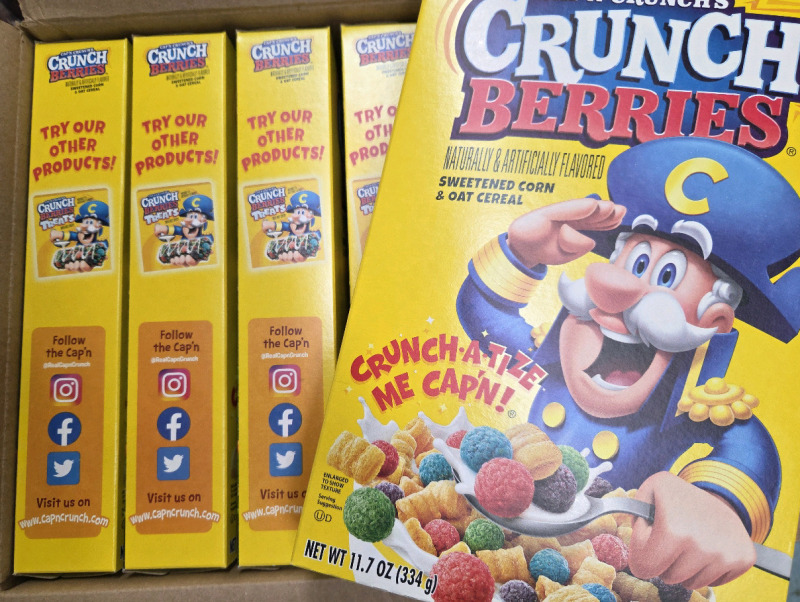 6 New Boxes | Cap'n Crunch Berries | 334g a Box | Aug 11 2025