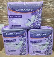 3 New Packs | ( 84CT ) Composure Flex Feel Pads Level 6 Extra Heavy Absorbency- Long Length