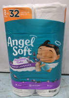 New Pack | Angel Soft 8 Mega = 32 Regular Rolls | Fresh Lavender Scented 2-Ply Bathroom Tissue