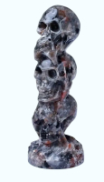 Flamestone Crystal Skull 3.14" Crystal Skull Natural Stone with Unique Veins and Cracks Glows