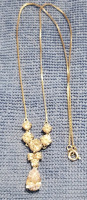 Sterling CZ drop necklace 17"