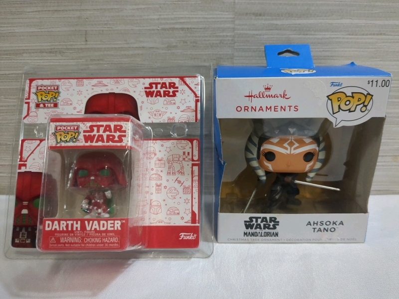 2 New Funko Pop Vinyl Christmas Tree Ornaments 3 to 5 inches