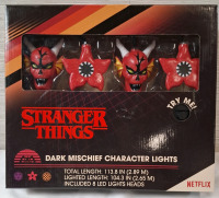 New in Box | Netflix Stranger Things Dark Mischief Character Lights | 8 Lead Light Heads |Total Length 113.8"