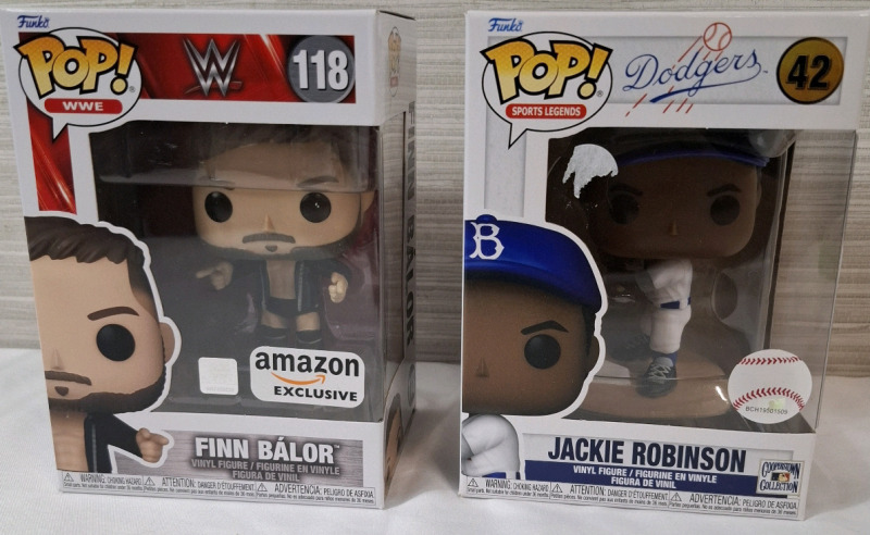 2 New in Box Funko Vinyl Figures | Theme - WWE & Dodgers | Box Measurements- 6.2" X 4.5"