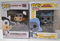 2 New in Box Funko Vinyl Figures | Themes - Clarabelle Cow and Rocky & Bullwinkle | Box Measurements 6.2" X 4.5"