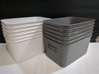 10+ New Plastic Organization Basket/Bin Bundle 9.9" x 6.7" x 4.95"