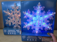 2 New | Prismatic Tree Toppers W/ 30 LEDs | 10" Tall