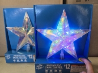 2 New | Prismatic Tree Toppers W/ 30 LEDs | 10" Tall