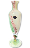 Gorgeous Dainty MURANO Italy Blown Art Glass Vase With Original Sticker -