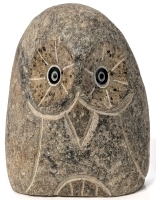 Adorable Carved & Polished Granite Stone Owl - 5.15" Tall