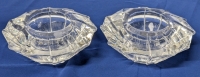 2 Vintage Signed ORREFORS Sweden Crystal "SIGMA" Votive Candle Holders - 4.75" Diameter Each