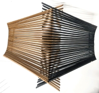 Mid Century Modern Vintage Dual Colour Folding Chopstick Basket - 13" &times; 13.5" &times; 6" Tall