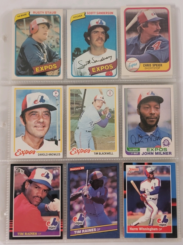 1980 - 1995 MLB Baseball Montreal Expos Trading Card Singles , 106 Trading Cards