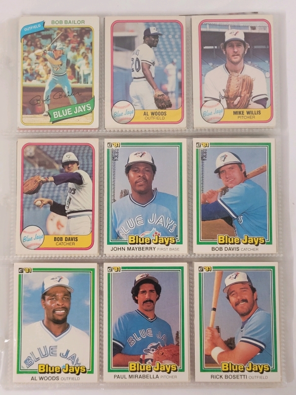 1980 - 1994 MLB Baseball Toronto Blue Jays Trading Card Singles , 108 Trading Cards . Includes 1982 OPC Jorge Bell Rookie Card